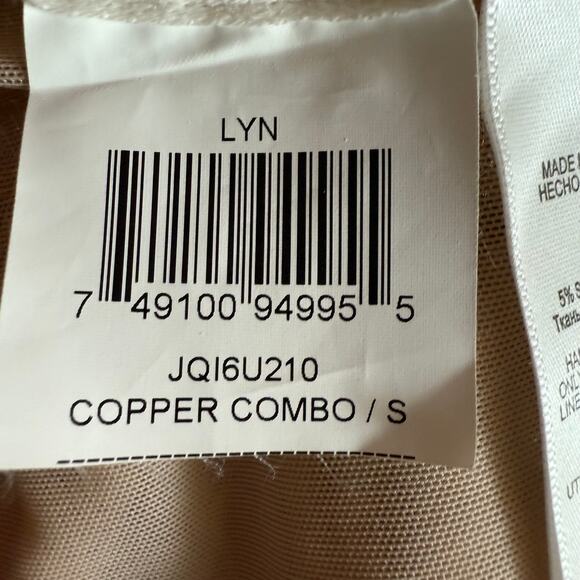 BCBGMAXAZRIA NEW Lyn Copper Combo One Shoulder Sequined Mini Dress Size S - Picture 9 of 10